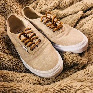 Tan Vans with Leather Laces